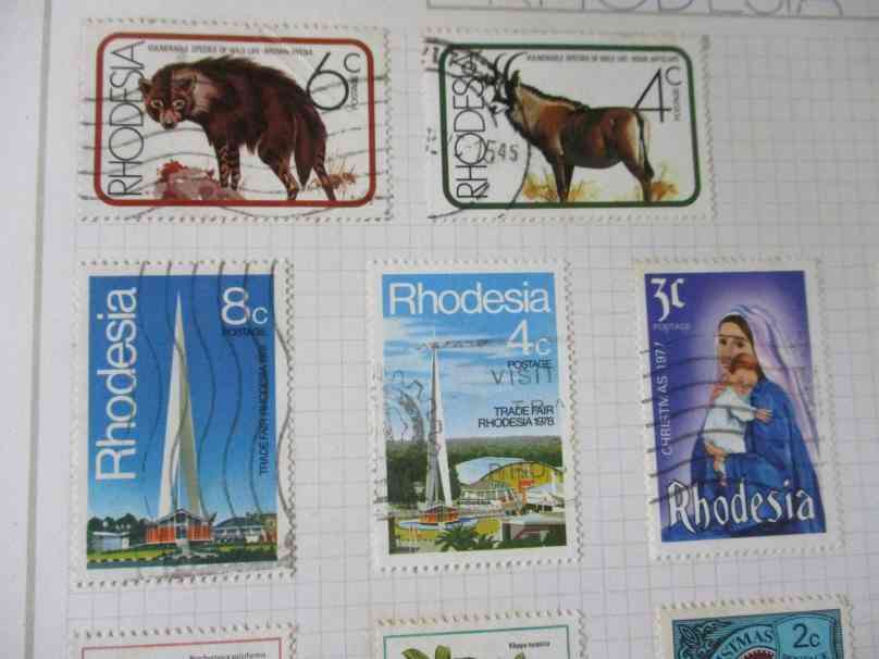 SHEET WITH 19 RHODESIA STAMPS