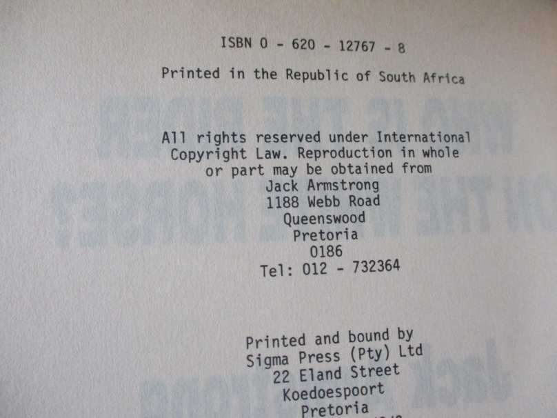 WHO IS THE RIDER ON THE WHITE HORSE -? REV. 6:2 - JACK ARMSTRONG