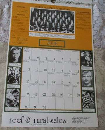 SPRINGBOK RUGBY COMMEMORATIVE CALENDER / HERDENKINGSKALENDER 1891 - 1991