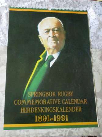 SPRINGBOK RUGBY COMMEMORATIVE CALENDER / HERDENKINGSKALENDER 1891 - 1991