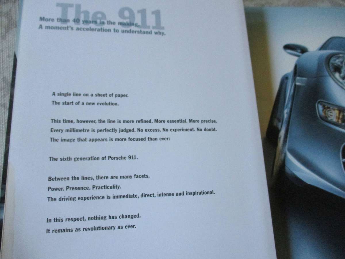 PORSCHE 911 CARRERA - PROMOTIONAL BOOK ( car brochures )