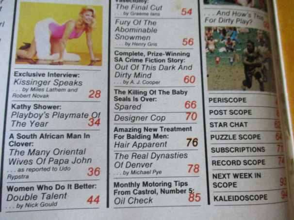 SCOPE MAGAZINE  11 MARCH 1988 ( SA BAND - THE CHOPPERS,