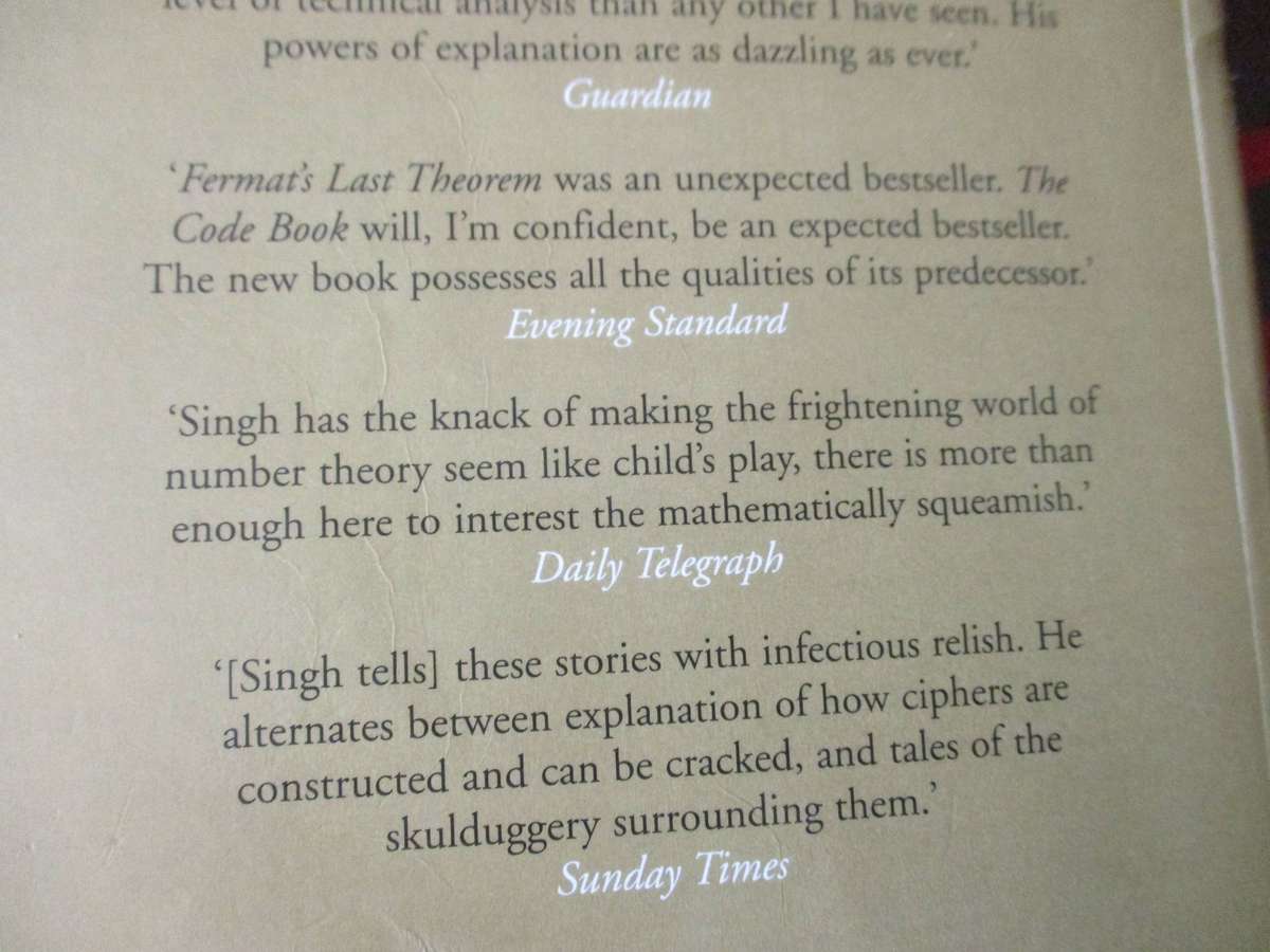 THE CODE BOOK - THE SECRET HISTORY OF CODES & CODE-BREAKING - SIMON SINGH