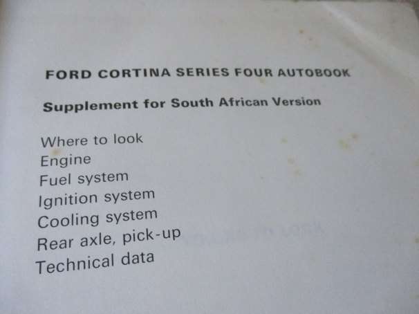 FORD CORTINA SERIES FOUR - WORKSHOP MANUAL