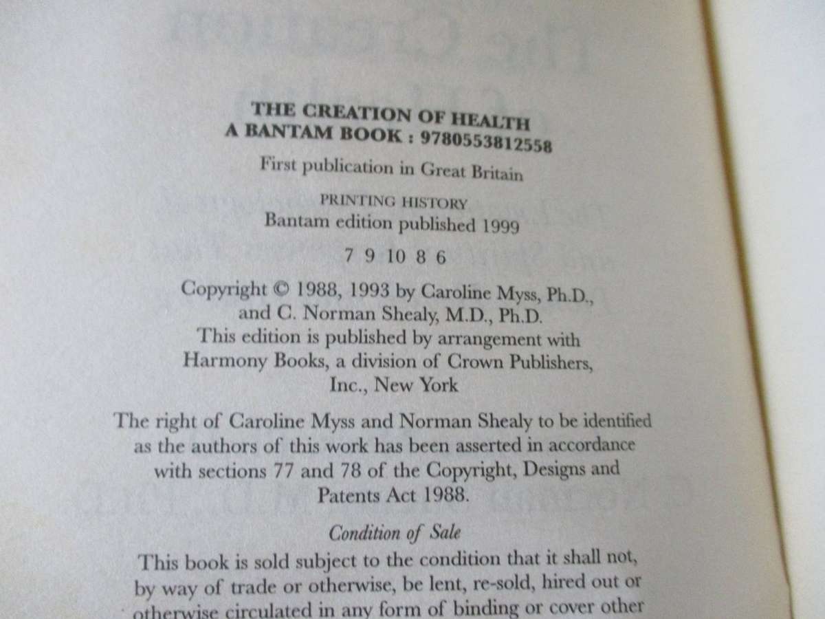 THE CREATION OF HEALTH - CAROLINE MYSS, PH.D.