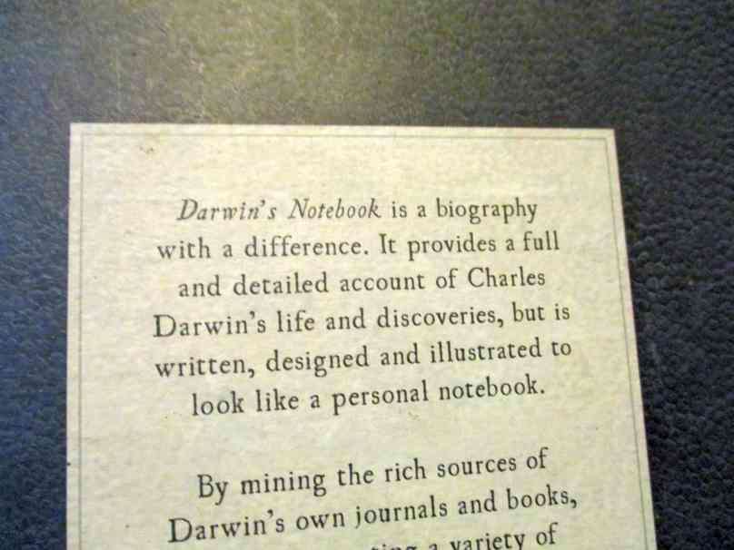 DARWIN'S NOTEBOOK - THE LIFE, TIMES AND DISCOVERIES OF CHARLES ROBERT DARWIN  - JONATHAN CLEMENTS