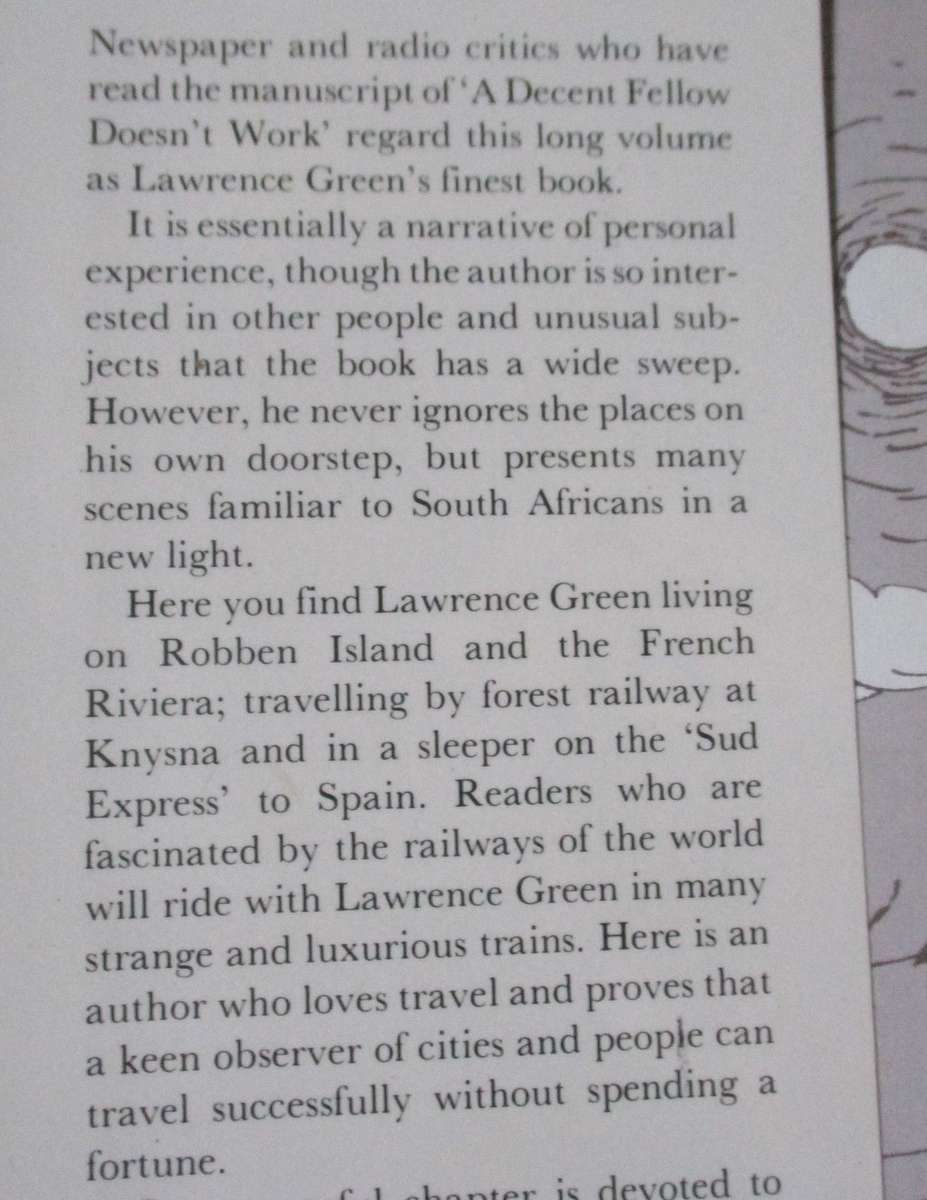 A DECENT FELLOW DOESN'T WORK - LAWRENCE G GREEN