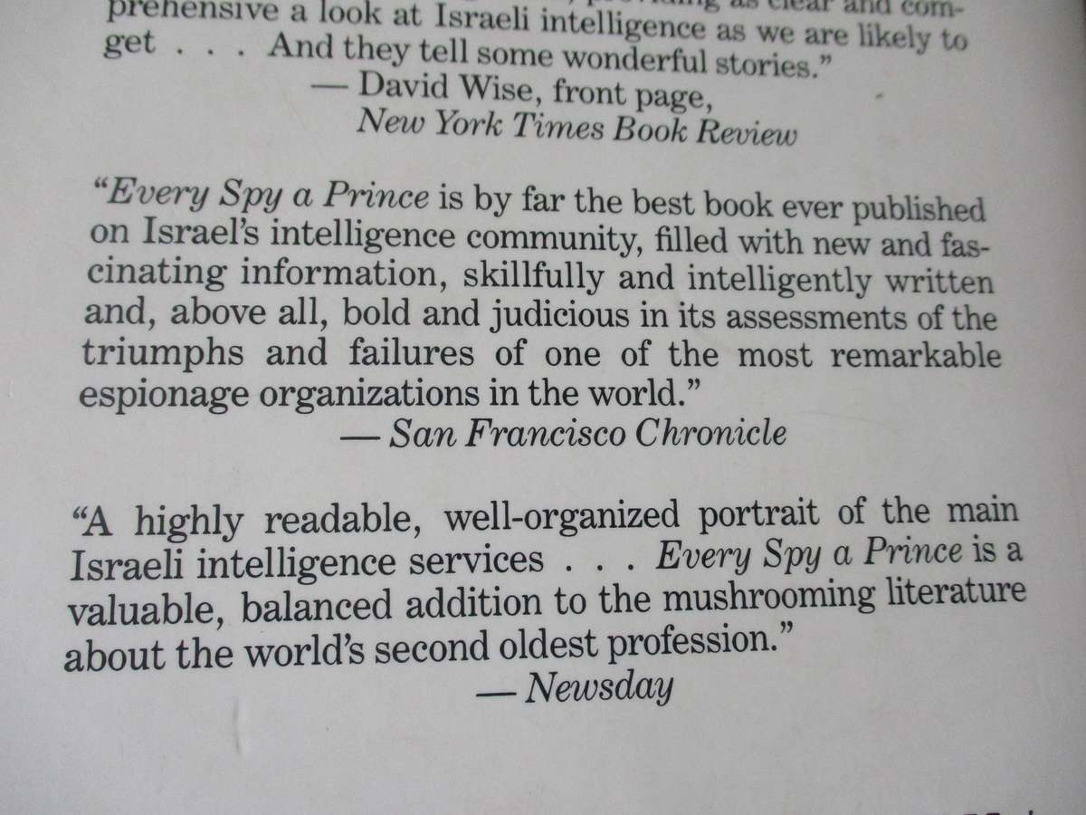 EVERY SPY A PRINCE - THE COMPLETE HISTORY OF ISRAEL'S INTELLIGENCE COMMUNITY