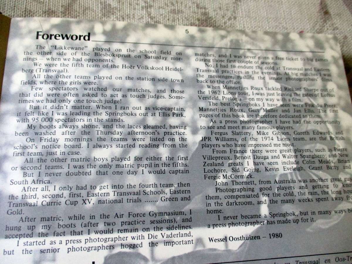 FOKUS OP RUGBY / FOCUS ON RUGBY - WESSEL OOSTHUIZEN