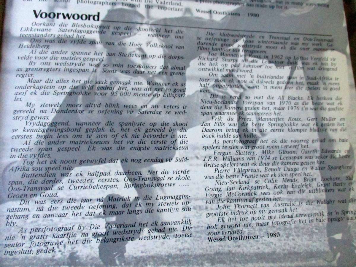 FOKUS OP RUGBY / FOCUS ON RUGBY - WESSEL OOSTHUIZEN