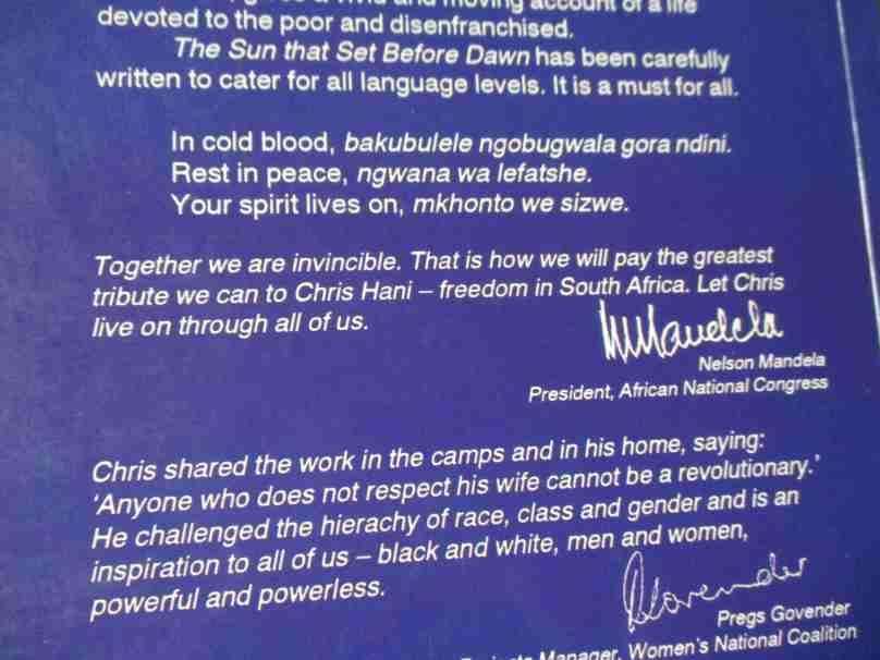 CHRIS HANI - THE SUN THAT SET BEFORE DAWN - THAMI MALI REMEMBERS