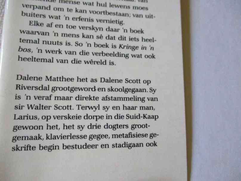 KRINGE IN N' BOS - DALENE MATTHEE  ( hardeband )