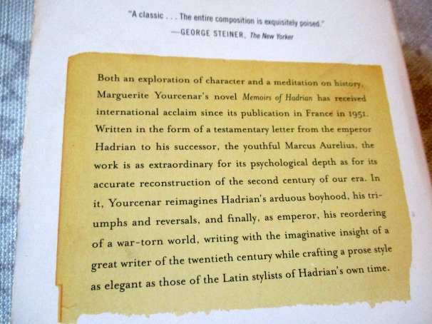 MEMOIRS OF HADRIAN - MARGUERITE YOURCENAR