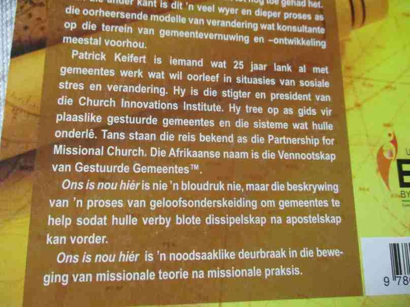 ONS IS NOU HIER - N' MISSIONALE ONTDEKKINGSREIS - PATRICK KEIFERT