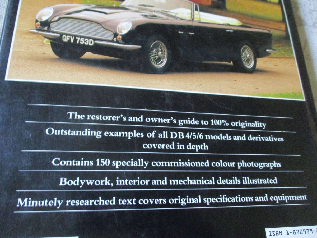 ORIGINAL ASTON MARTIN DB4 / 5 / 6 - THE RESTORERS GUIDE TO ....  BY ROBERT EDWARDS