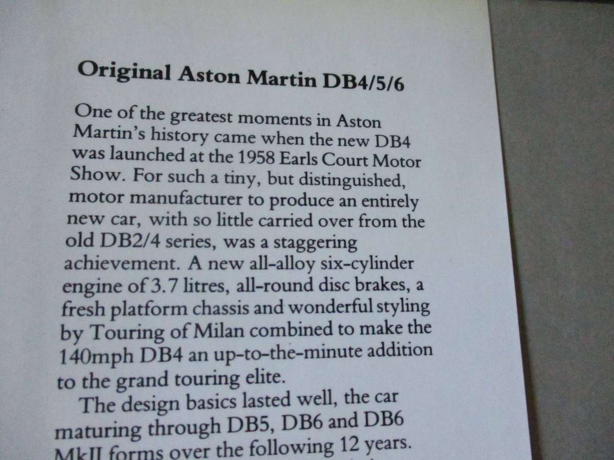 ORIGINAL ASTON MARTIN DB4 / 5 / 6 - THE RESTORERS GUIDE TO ....  BY ROBERT EDWARDS
