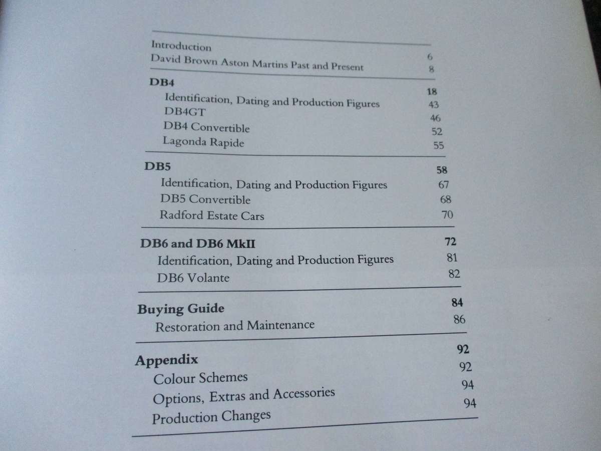 ORIGINAL ASTON MARTIN DB4 / 5 / 6 - THE RESTORERS GUIDE TO ....  BY ROBERT EDWARDS