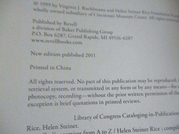 GOD'S PROMISES FROM A TO Z - HELEN STEINER RICE