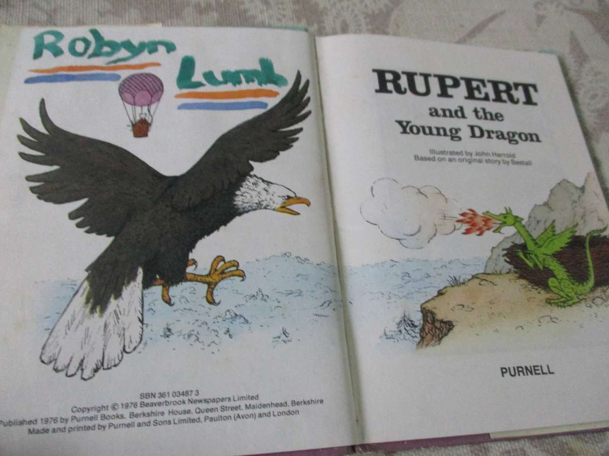 RUPERT AND THE YOUNG DRAGON - RUPERT COLOUR LIBRARY  ( rupert the bear )