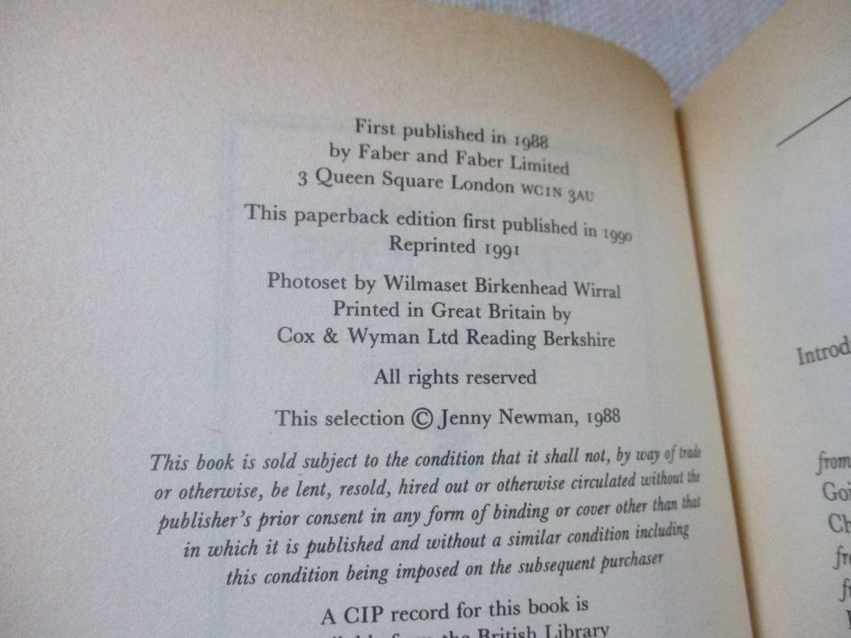 THE FABER BOOK OF SEDUCTIONS EDITED BY JENNY NEWMAN