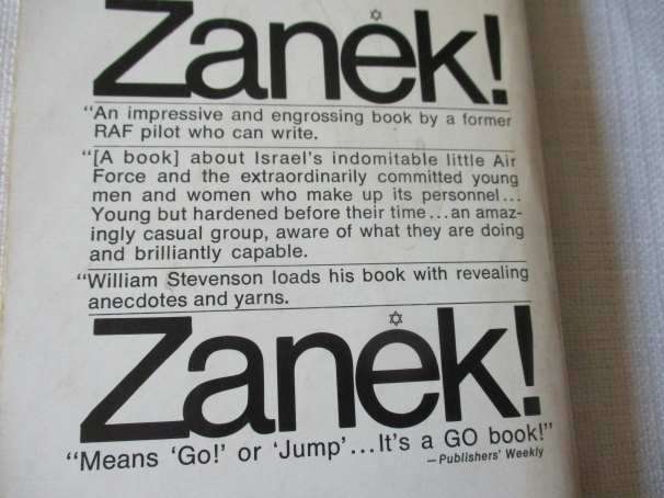ZANEK ! A CHRONICLE OF THE ISRAELI AIR FORCE - WILLIAM STEVENSON