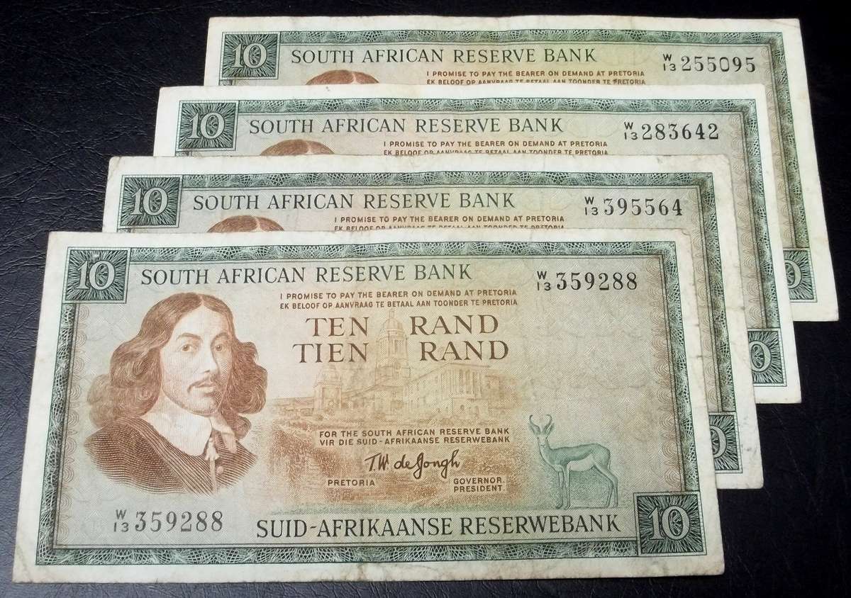 RSA 10 Rand 1967(TW de Jongh 1st Issue) - W13 Replacement