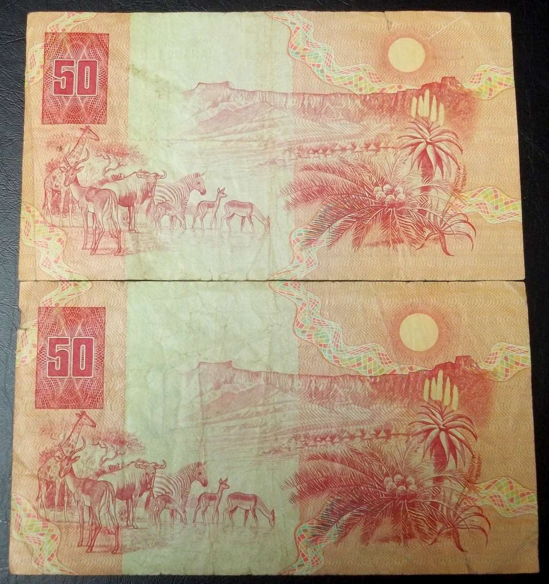 **R1 Auction** SA 50 Rand early 1990's x2 - bid per note