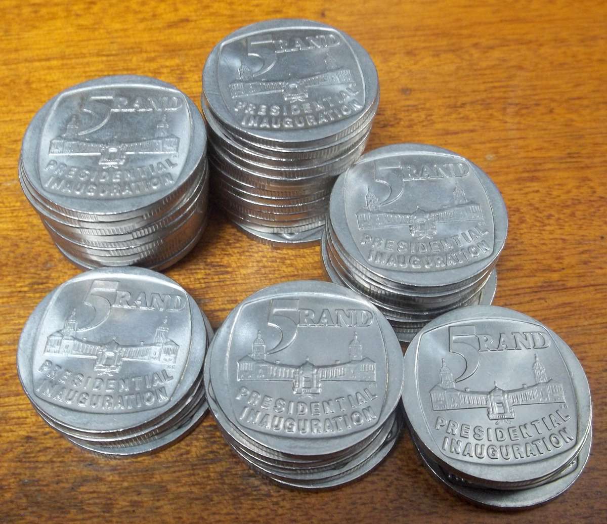 RSA 5 Rand 1994 - Inauguration Coin - Bid per coin