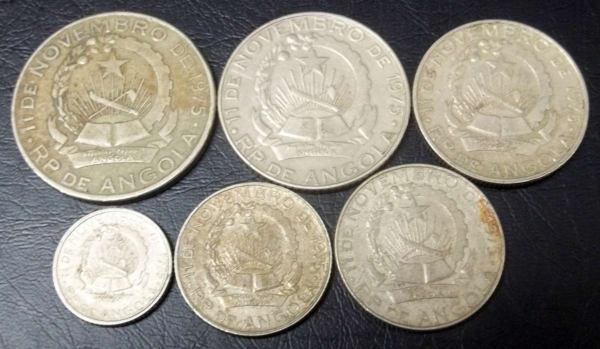 **R1 Auction**  Angola - Set of 6 coins from 1975 - Bid per coin
