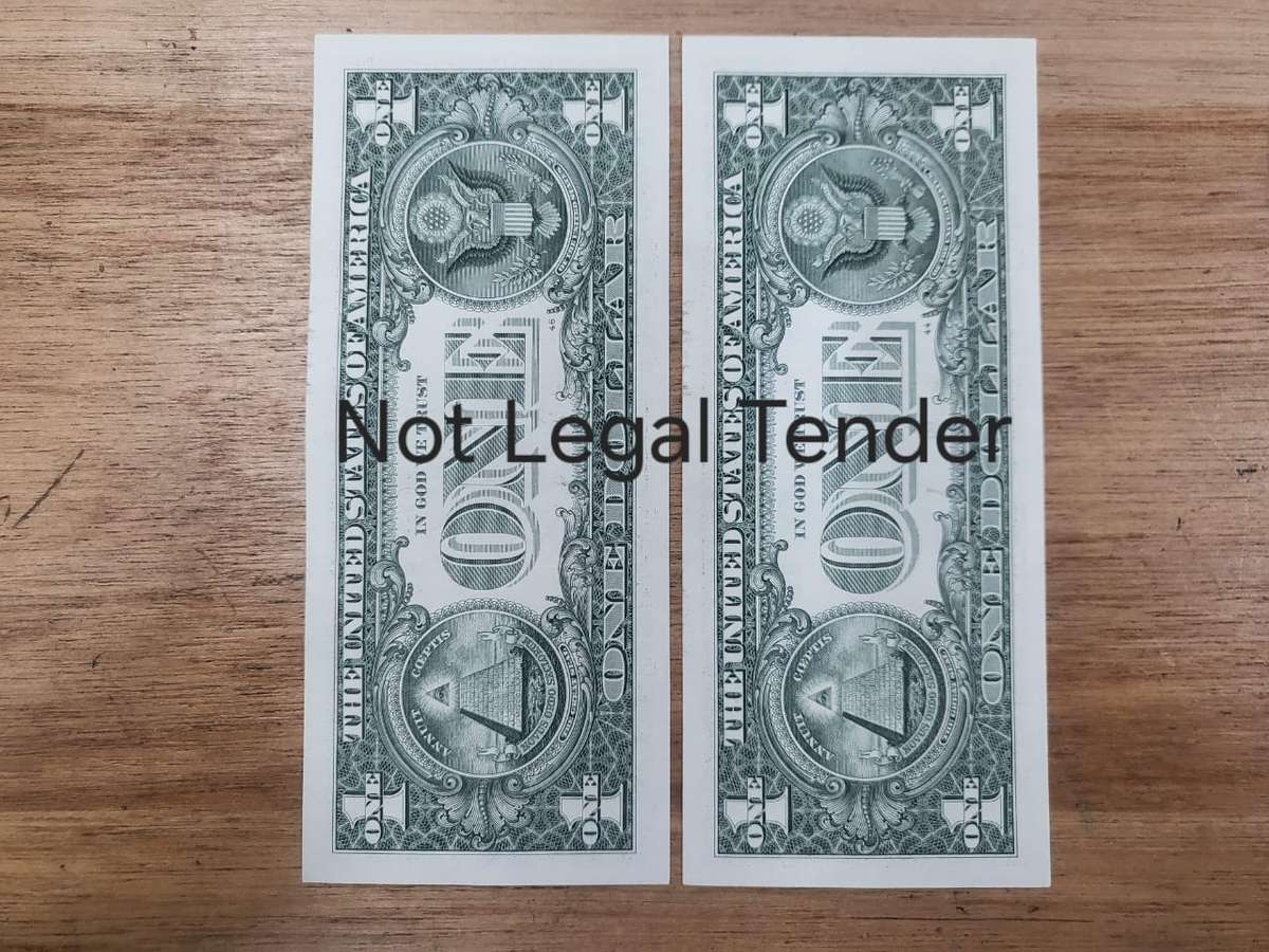 US Dollar Note Sequel Pair (2) : B67653718D-B67653719D - UNC