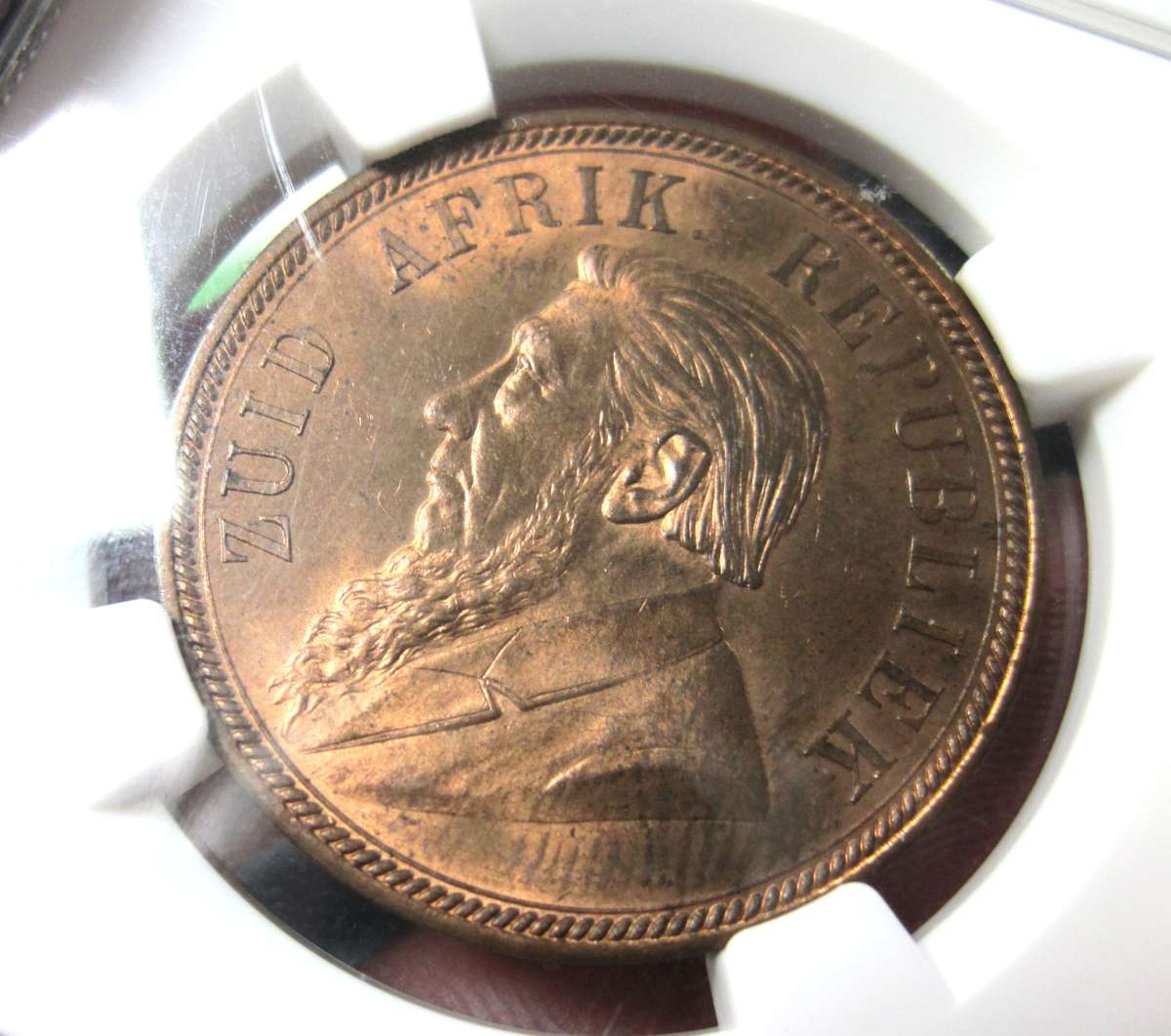 ZAR Penny 1892 - NGC MS63RB - Very Scarce in RB