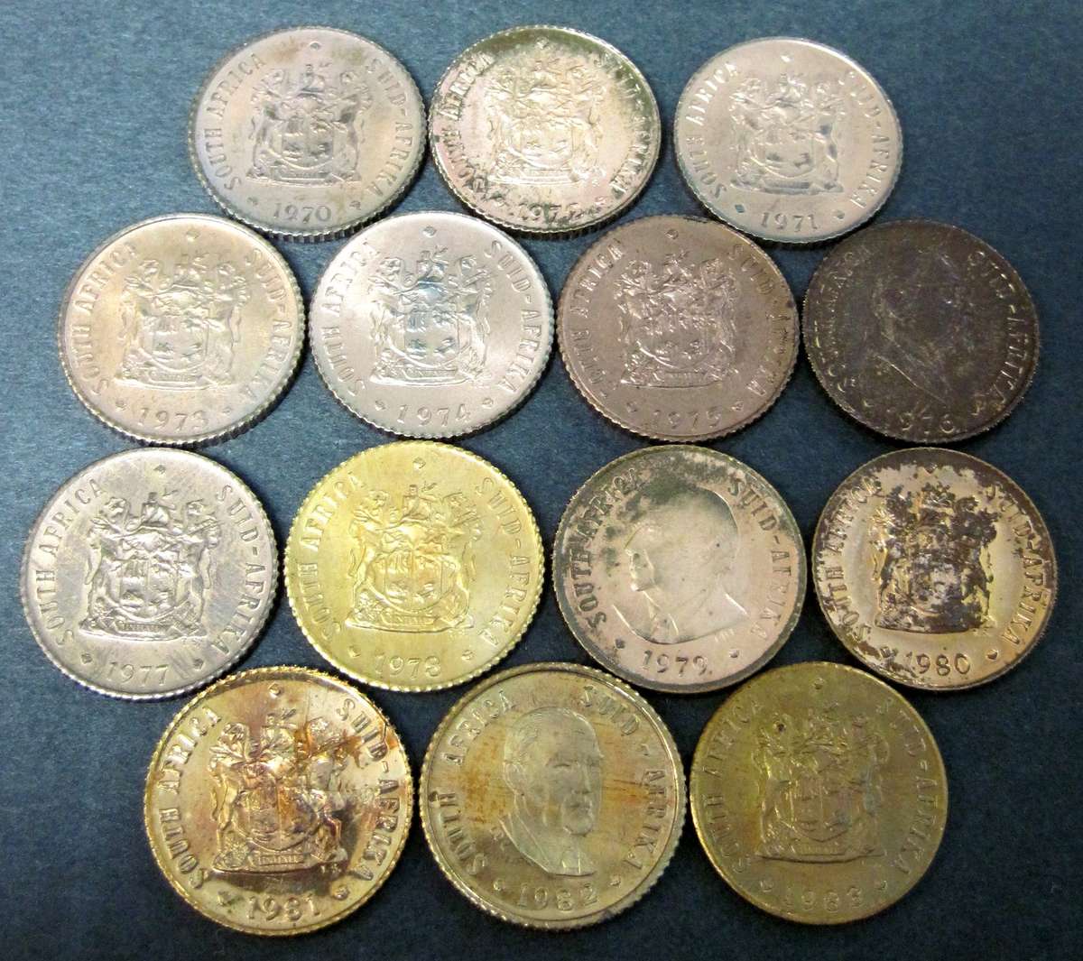 RSA - Full Set of 1/2 Cent coins - 1970 till 1983