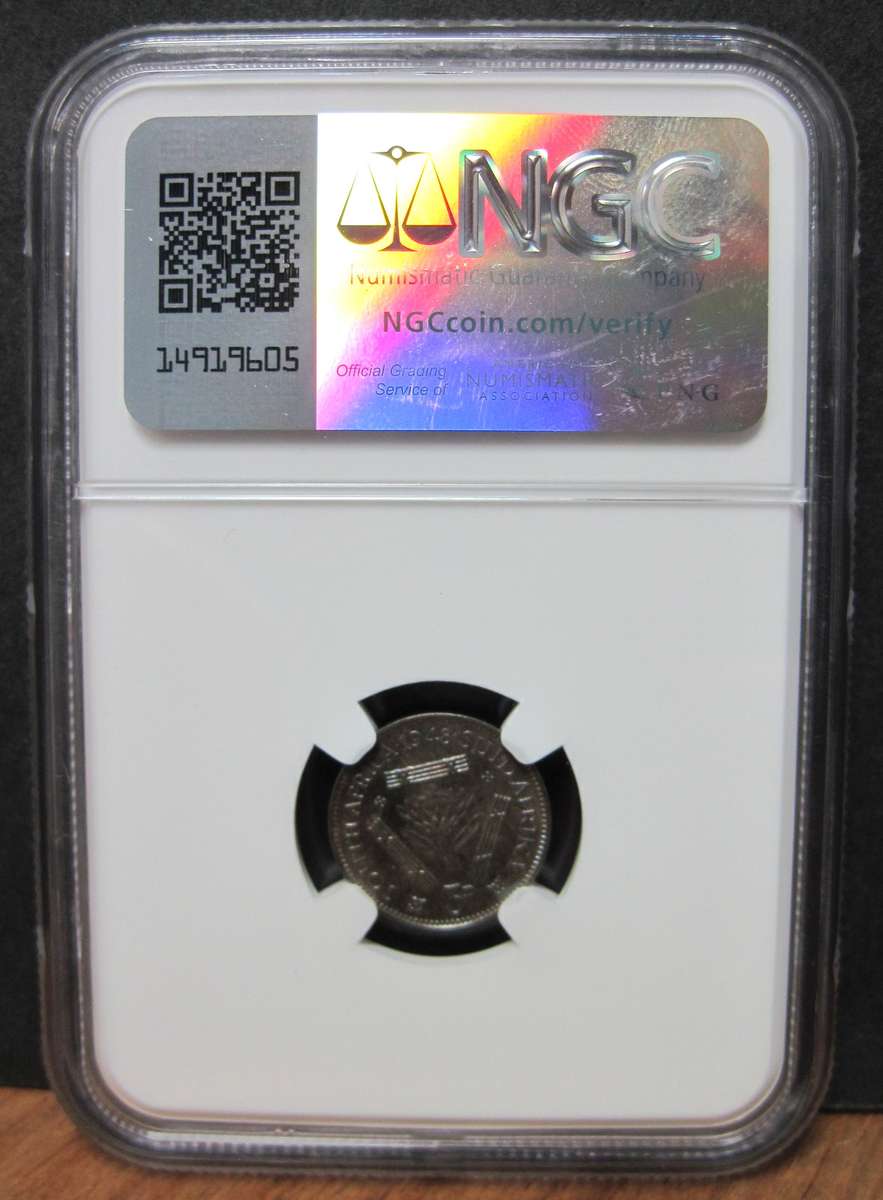 SA Union 3 Pence 1948 - NGC PF65