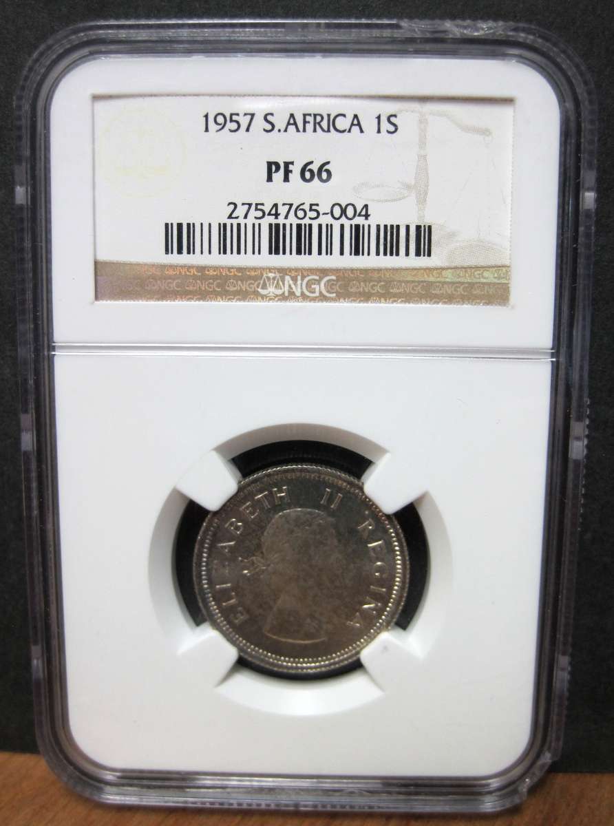 SA Union One Shilling 1957 - NGC PF66
