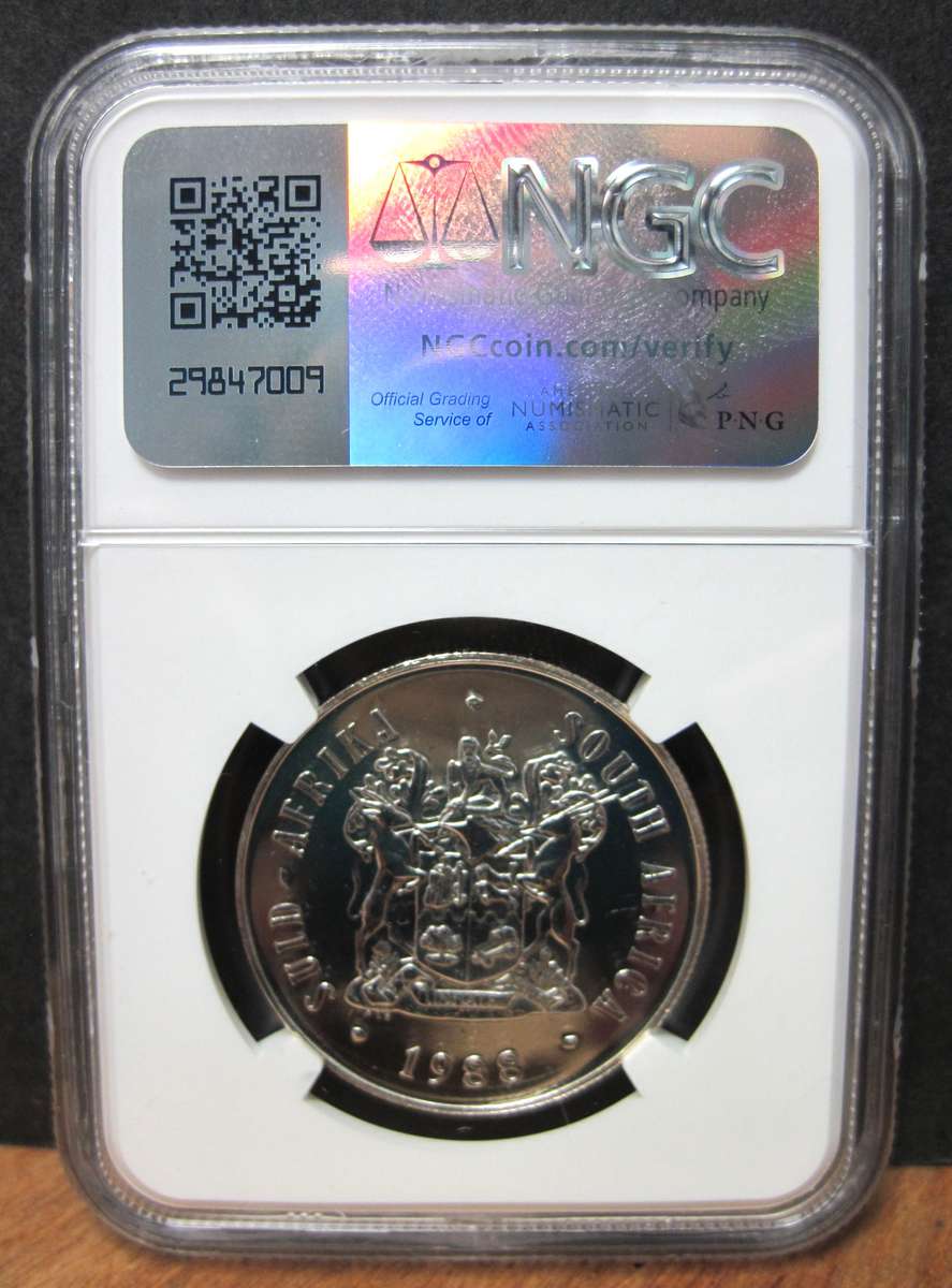 RSA 1 Rand 1988 - NGC MS63 - Huguenots