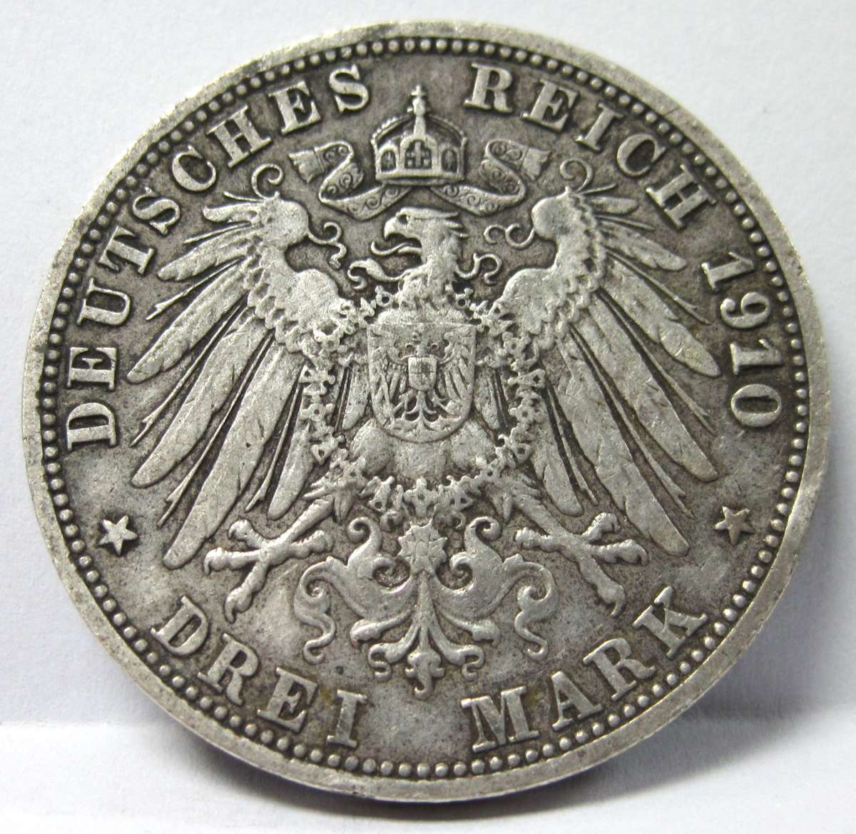 German States - Baden 3 Mark 1910