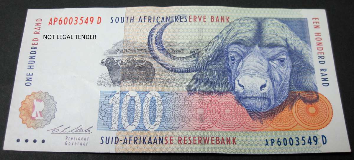 RSA 100 Rand mid 1990's(C Stals 2nd Issue) - F to VF condition - more than one available