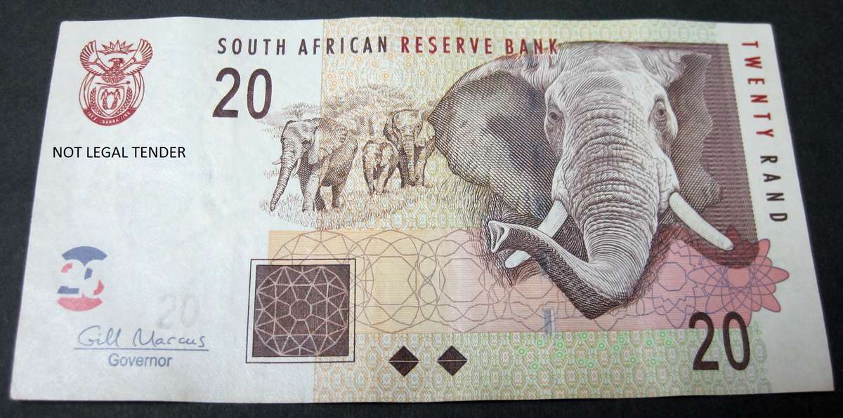 RSA 20 Rand early 2010's (Marcus 1st issue) - VF to EF condition - more then one available