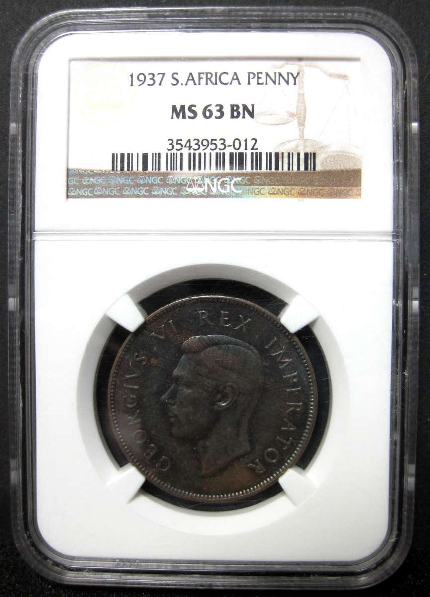 SA Union 1 Penny 1937 - NGC MS63BN
