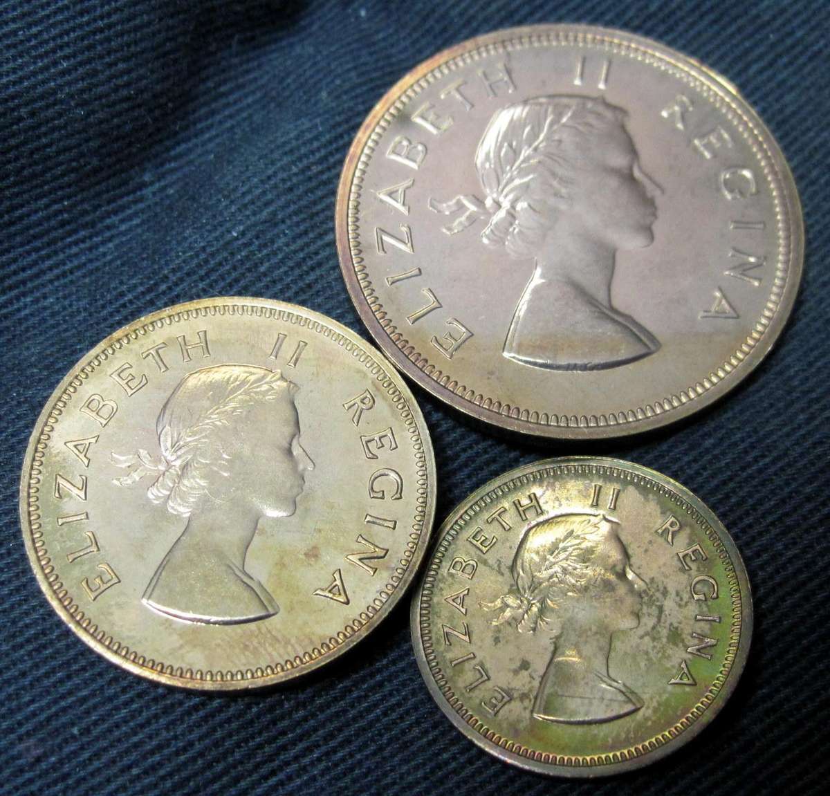 *R1 Auction* SA Union 1/4, 1/2 & 1 Penny 1958 Proof coins