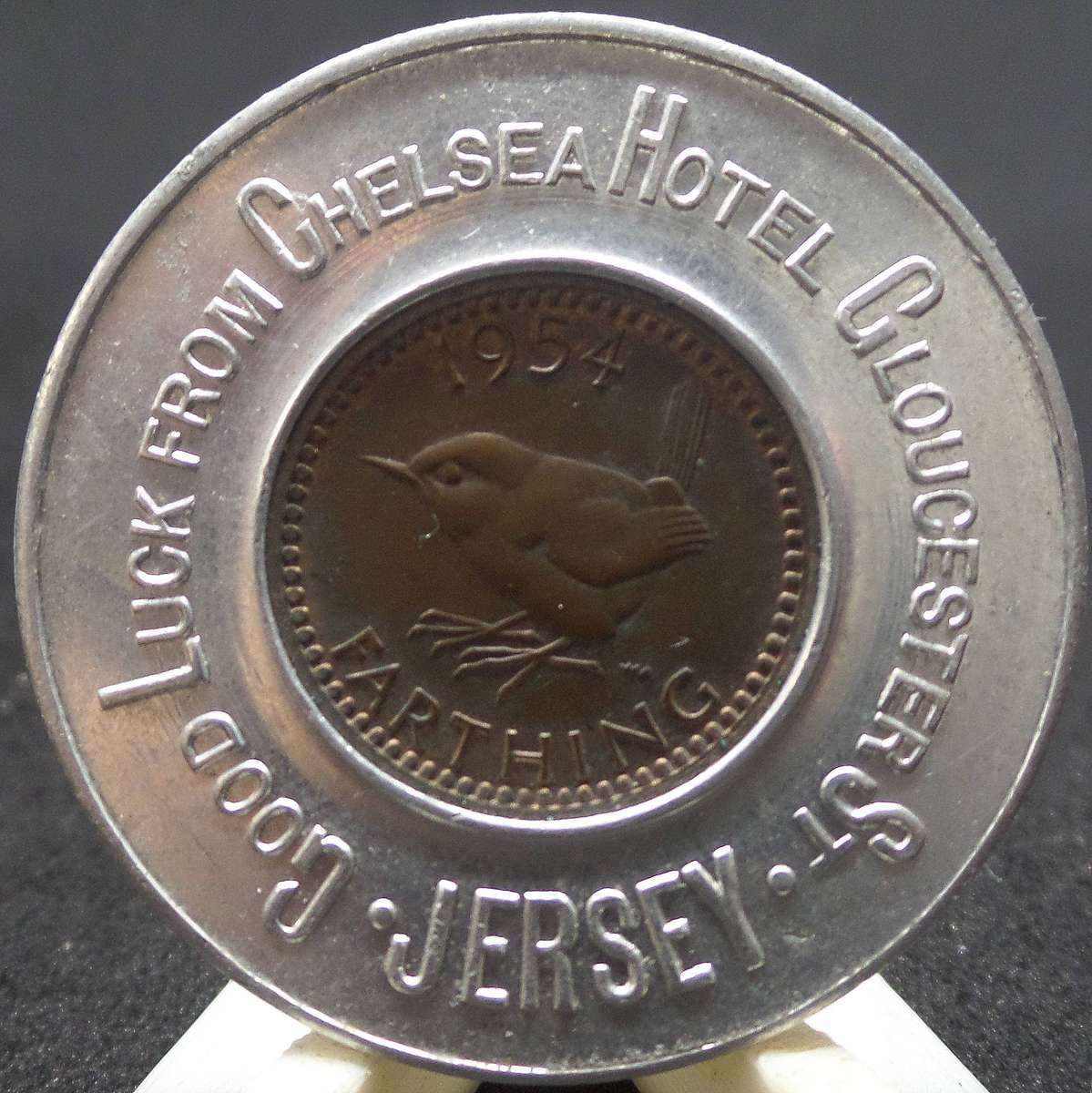 *R1 Auction* Lucky Farthing advertising token - Chelsea Hotel, Jersey