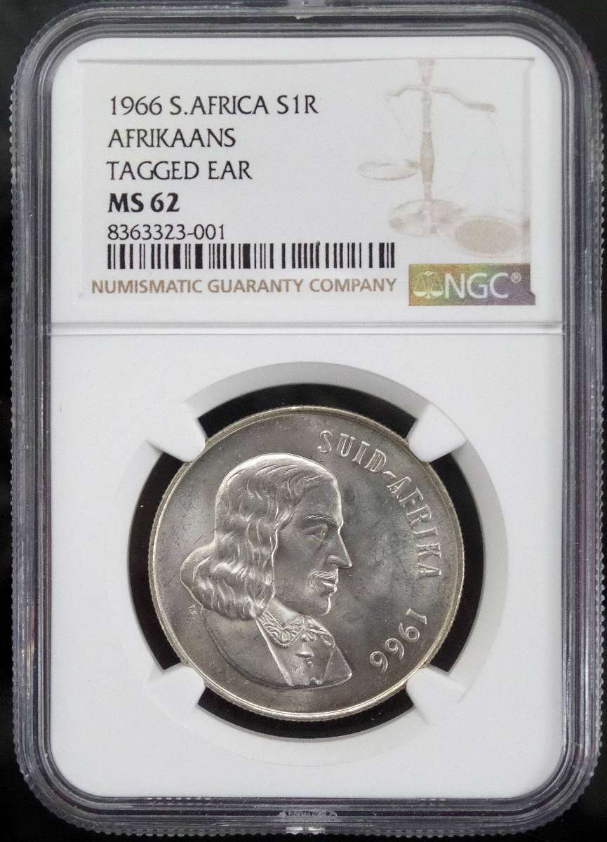 RSA 1 Rand 1966A - NGC MS62 - *Tag Ear*