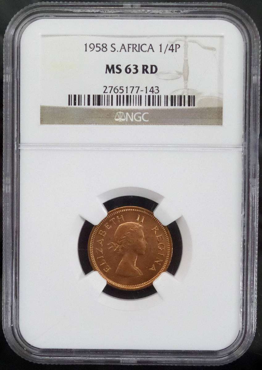SA Union 1/4 Penny 1958 - NGC MS63 RD