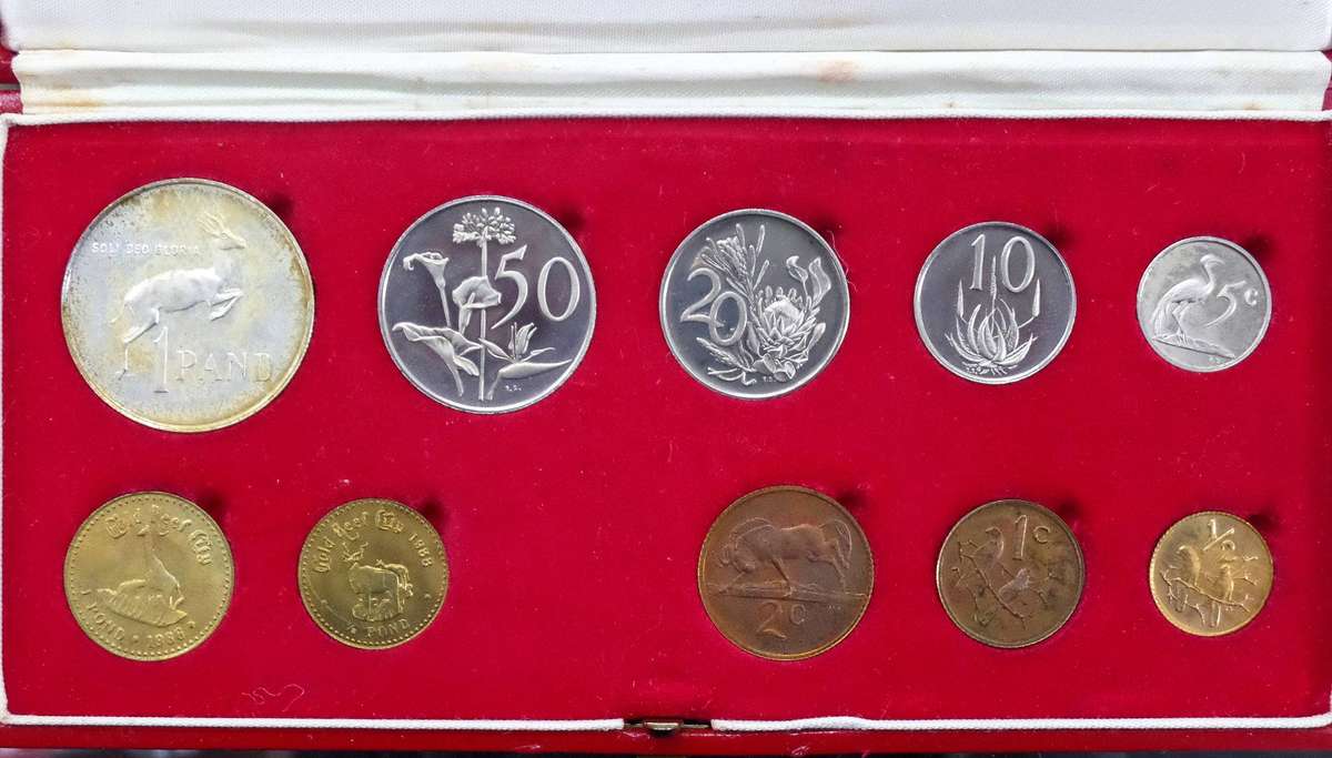 RSA 1978 short Proof Set in long box - Silver R1 coin, no gold