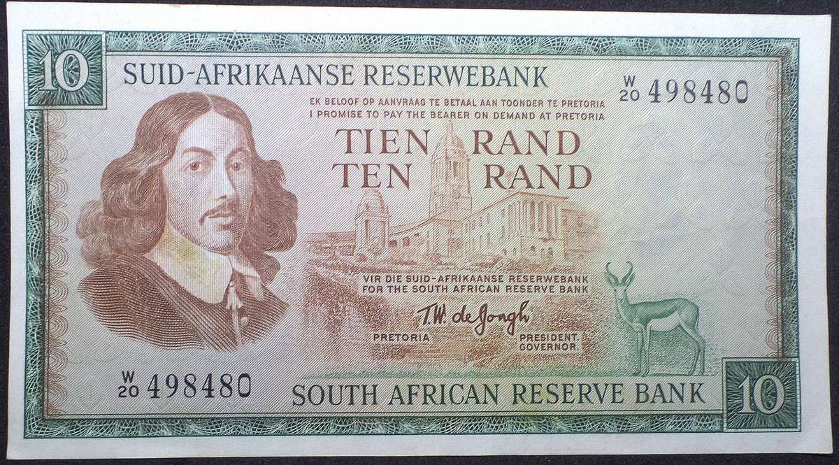 RSA 10 Rand 1976(TW de Jongh 3rd Issue) - W20 Replacement