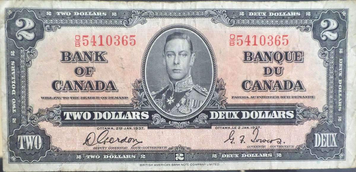 Canada 2 Dollars 1937