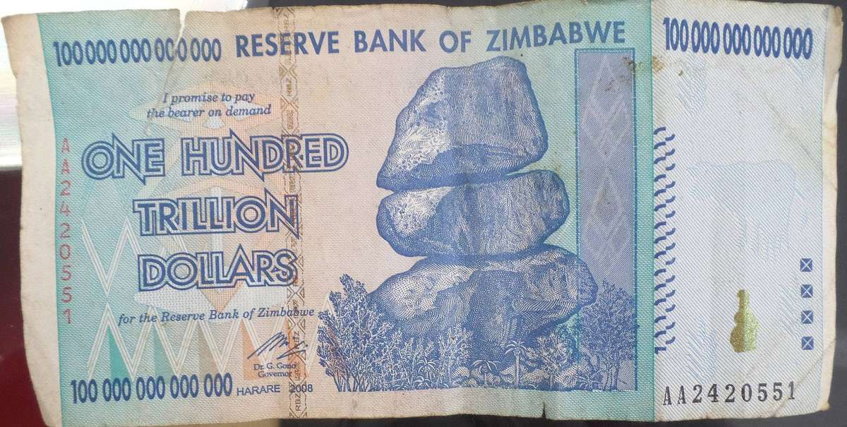 *R1 Auction* Zimbabwe 100 Trillion Dollars 2008 - in USED condition