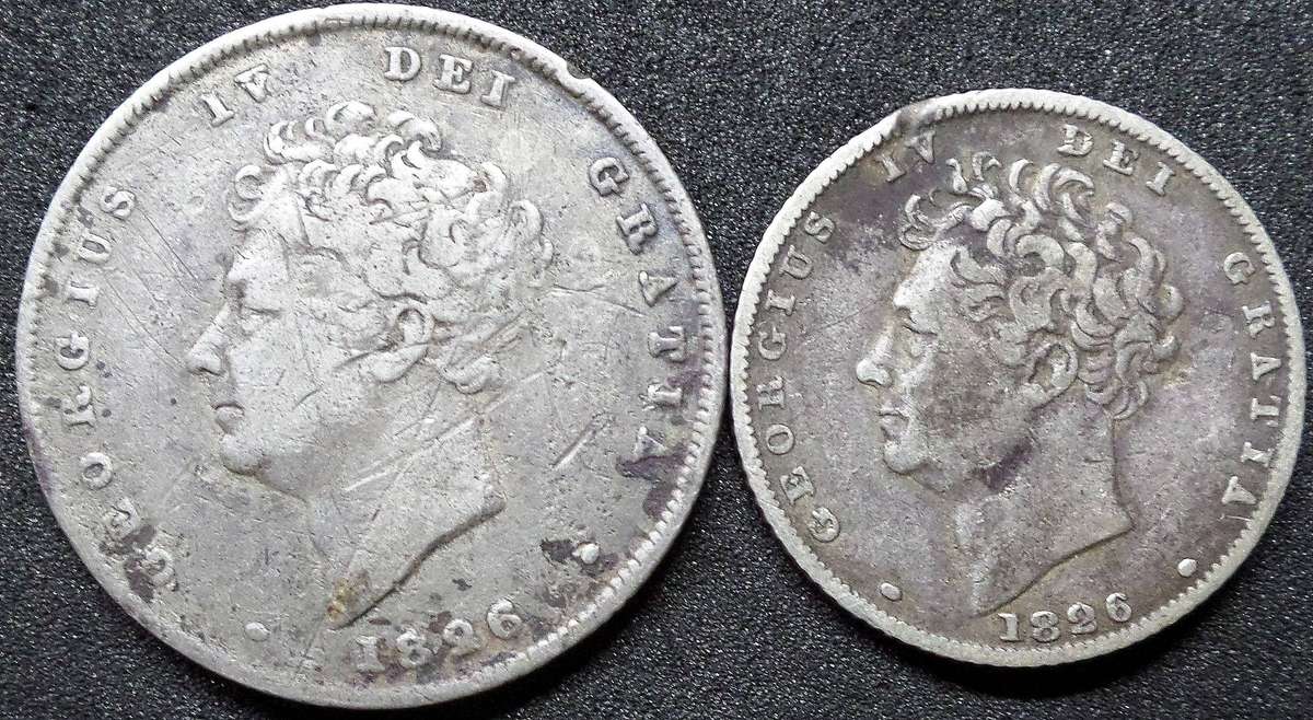 UK 6d & 1 Shilling 1826 - George IV