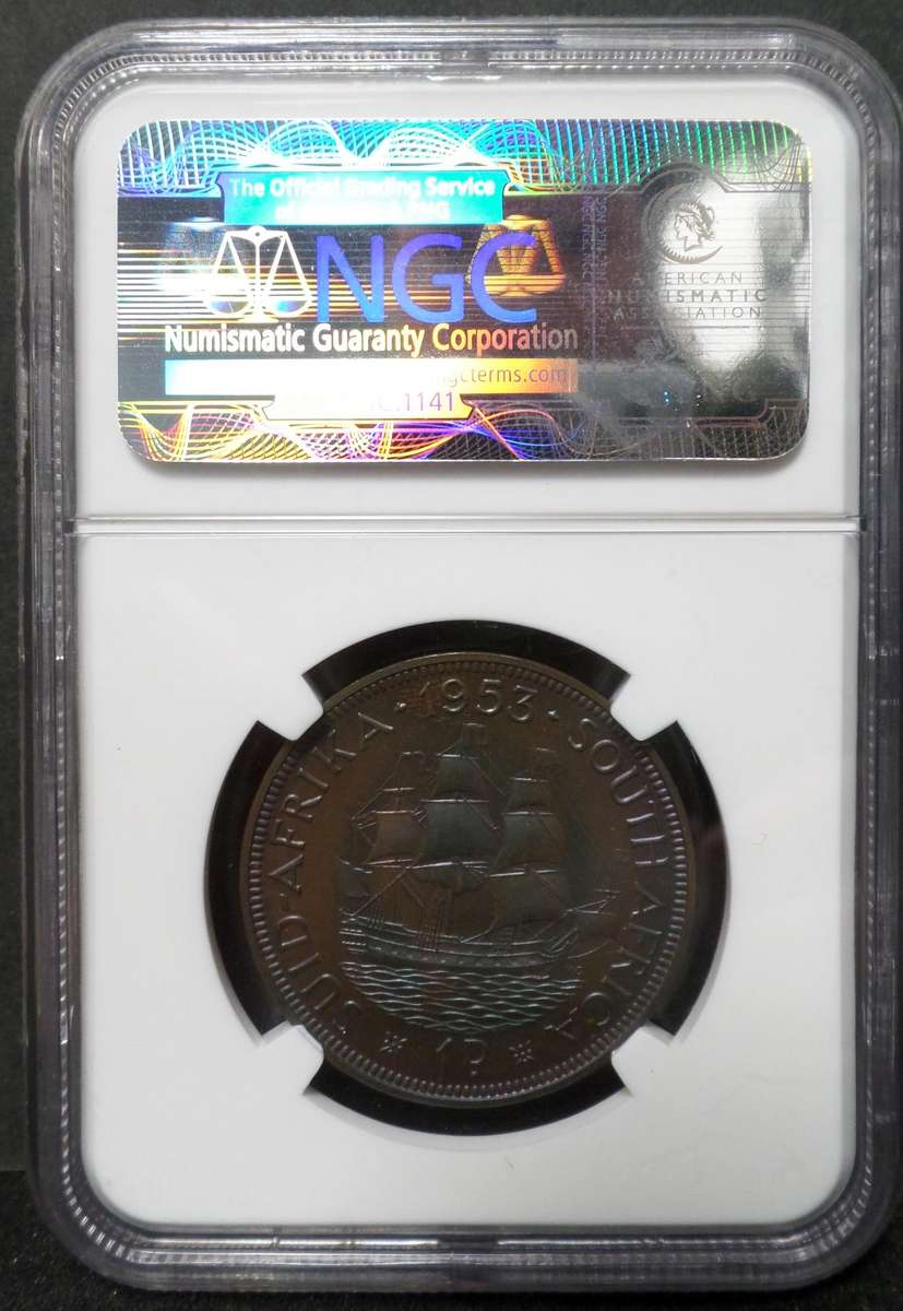 SA Union 1 Penny 1953 - NGC PF63 BN