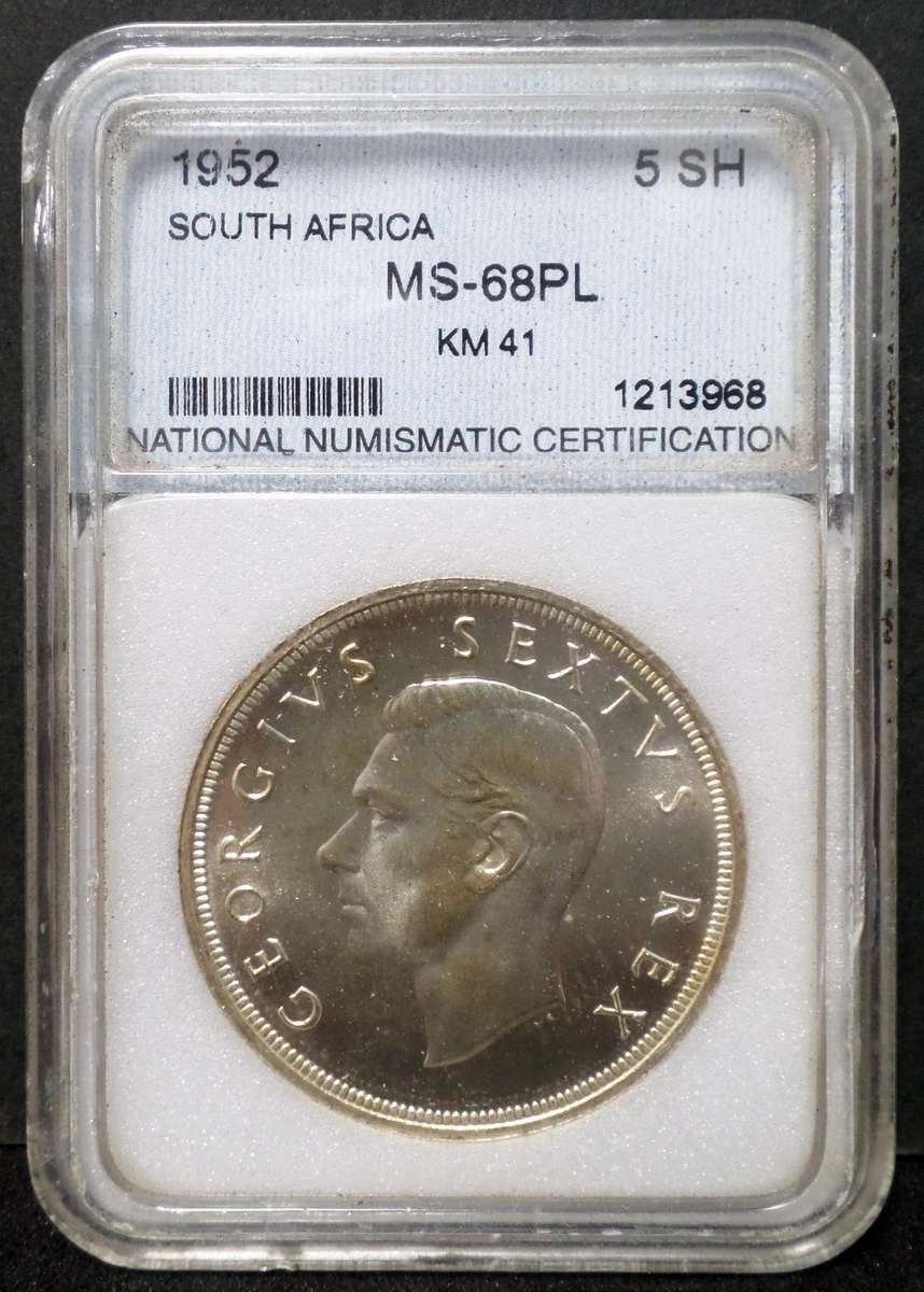 SA Union 5 Shillings 1952 - NNC MS68 PL